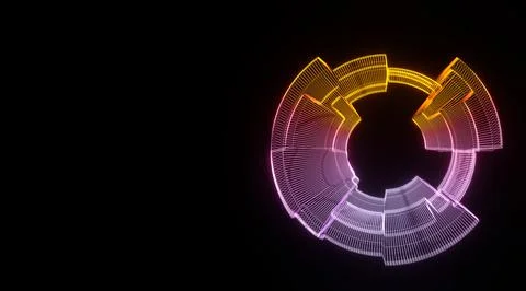 Futuristic colorful sphere of lines. Network connection big data. Abstract te Stock Illustration