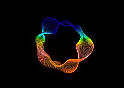 Futuristic colorful sphere of lines. Network connection big data. Abstract te Stock Illustration