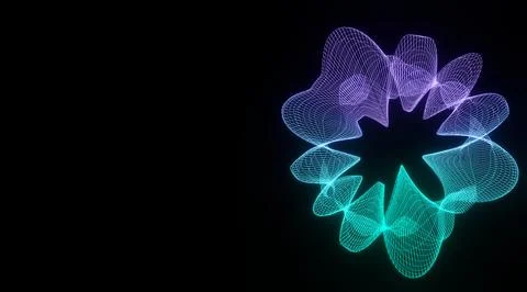 Futuristic colorful sphere of lines. Network connection big data. Abstract te Stock Illustration