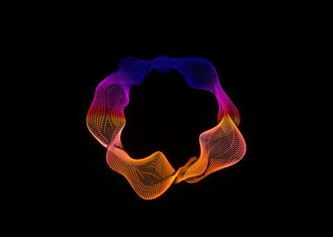 Futuristic colorful sphere of lines. Network connection big data. Abstract .. Stock Illustration