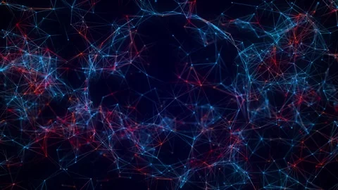 Futuristic colors sphere of particles and lines. Network connection big data. Stock Footage 248355690