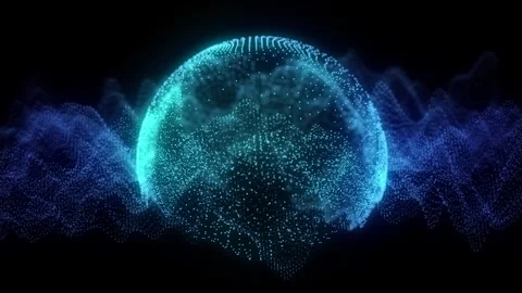 Futuristic colors sphere of particles and lines. Network connection big data. Stock Footage 249450206