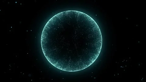 Futuristic colors sphere of particles and lines. Network connection big data. Видео 249451475