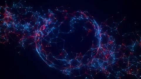 Futuristic colors sphere of particles and lines. Network connection big data. Stock Footage 257310741