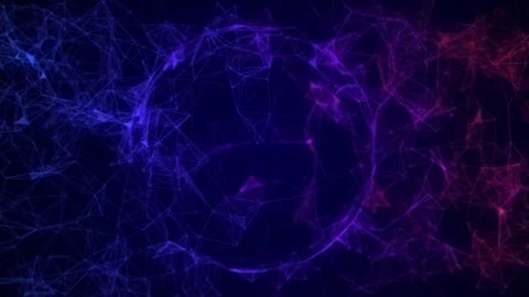 Futuristic colors sphere of particles and lines. Network connection big data. Stock Footage 270416576