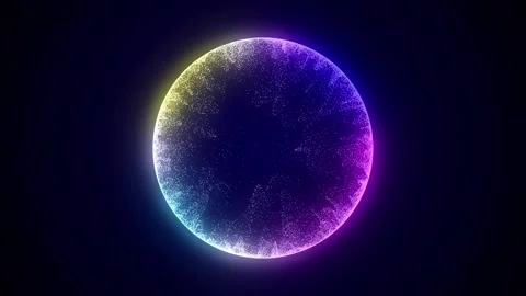 Futuristic colors sphere of particles and lines. Network connection big data. Stock Footage 274195682