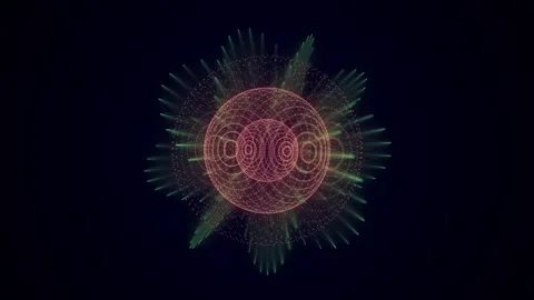 Futuristic colors sphere of particles and lines. Network connection big data. Stock Footage 306533844