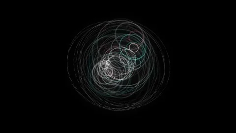 Futuristic colors sphere of particles and lines. Network connection big data. Video stock 331239422