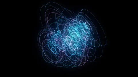 Futuristic colors sphere of particles and lines. Network connection big data. Stock Footage 331239472