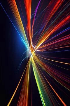 Futuristic Colourful Bright Neon Light Trails Background Abstract Illustration Stock Illustration