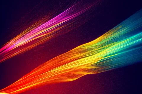 Futuristic Colourful Bright Neon Light Trails Background Abstract Illustration Stock Illustration