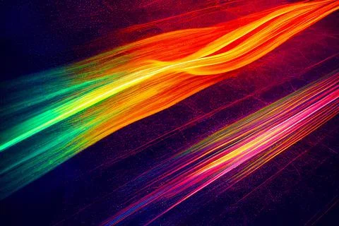 Futuristic Colourful Bright Neon Light Trails Background Abstract Illustration Stock Illustration