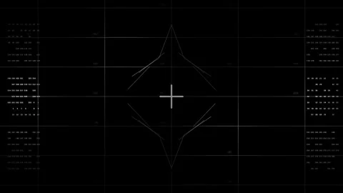 Futuristic Combat Drone FUI HUD Overlay Crosshair Target Locking System Stock Footage 337764844