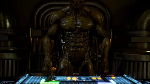 Futuristic Command Center: Hologram from Enemy Leader Stock Footage 113208228