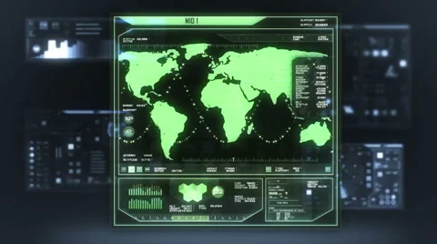 Futuristic command center interface (loop ready) Stock Footage 52326838