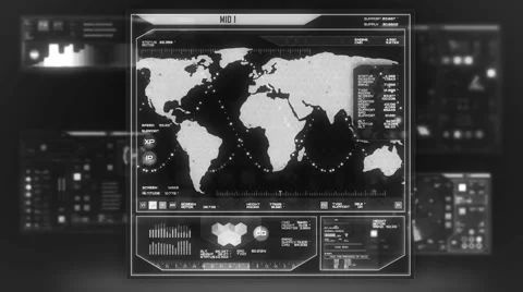Futuristic command center interface (loop ready) Stock Footage 52326881