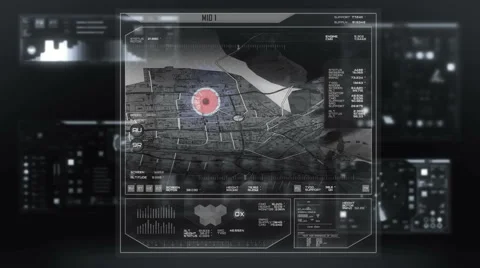 Futuristic command center interface (loop ready) Stock Footage 52327112