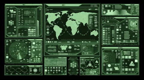 Futuristic command center interface (loop ready) Stock Footage 52327658
