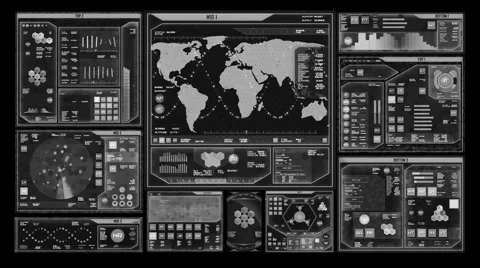 Futuristic command center interface (loop ready) Stock Footage 52327867