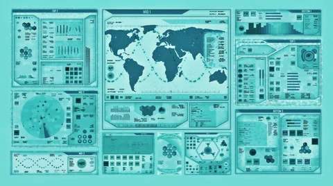 Futuristic command center interface (loop ready) Stock Footage 52328340