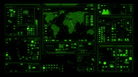 Futuristic command center interface (loop ready) Stock Footage 52328495