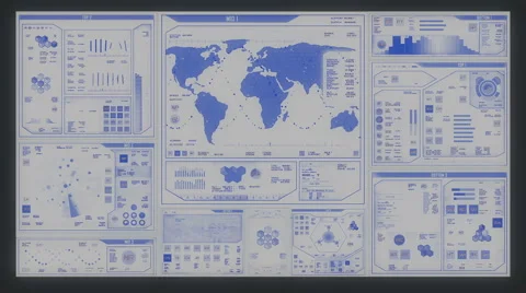 Futuristic command center interface (loop ready) Stock Footage 52328849