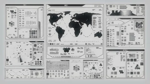 Futuristic command center interface (loop ready) Stock Footage 52328925