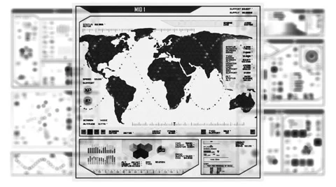 Futuristic command center interface (loop ready) Stock Footage 52329390