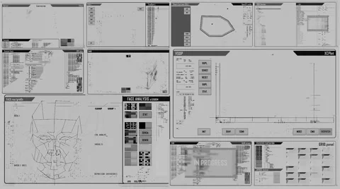 Futuristic command center interface (loop ready) Stock Footage 52354821
