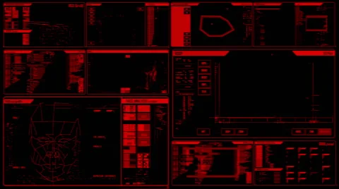 Futuristic command center interface (loop ready) Stock Footage 52355077