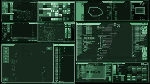 Futuristic command center interface (loop ready) Stock Footage 52355503