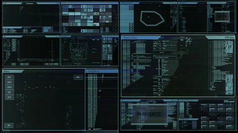 Futuristic command center interface (loop ready) Stock Footage 52355750