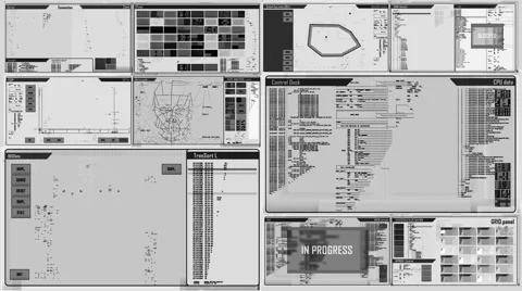 Futuristic command center interface (loop ready) Stock Footage 52355874