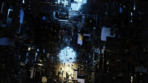 Futuristic complex structure, high-tech industrial design Stock Illustration