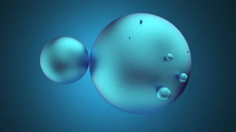 Futuristic composition of balls different size moving isolated on blue concept Stock Footage 137905833