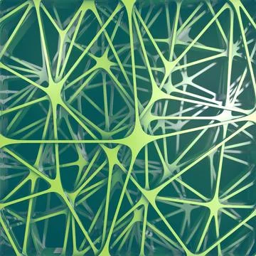 Futuristic composition of green colored rounded shapes. 3D illustration Stock Illustration