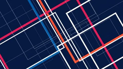 A futuristic composition of intersecting grid lines and glowing geometric s.. Stock Illustration