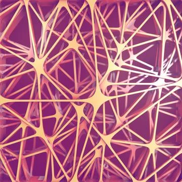 Futuristic composition of pink colored rounded shapes. 3D illustration Stock Illustration