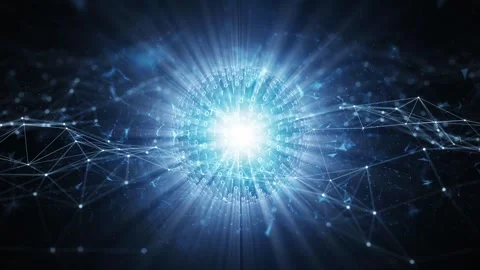 Futuristic computer binary code data sphere network loop background Stock Footage 341898571