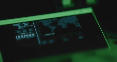 Futuristic computer interface with Global map, cybersecurity concept Stock Footage 321755054