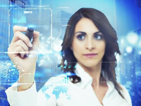 Futuristic computer interface Stock Photos