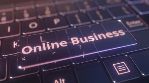 Futuristic computer keyboard and transparent online business plate. Conceptual 스톡 일러스트