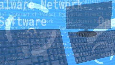 Futuristic computer technology background with transparent objects Stock Footage 291875941