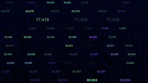 Futuristic Computer Technology, Digital Data Animation With Number Stock Footage 345120851