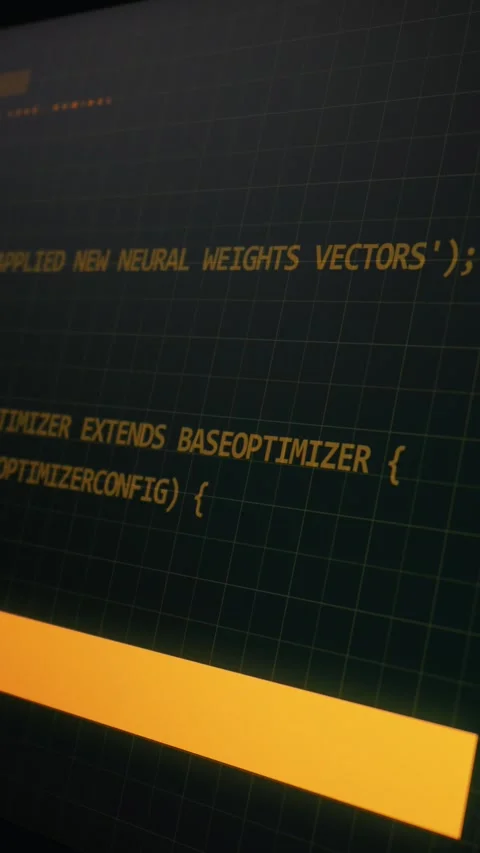 Futuristic Computer Terminal Displaying Neural Network Ai Code on Screen Stockbeeldmateriaal 334731530