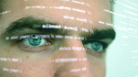 Futuristic computer worker 3 shots Video stock 37181731