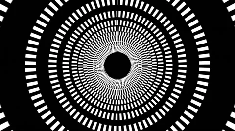 Futuristic computerized ring Portal in a Shape of a Tunnel Stock Footage 43308111