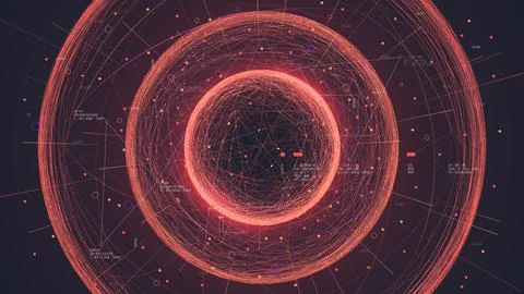 Futuristic concatenation of information lines into the forms of databases, vi イラスト素材