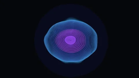 Futuristic Concentric Ripples and Digital Sound Wave Animation HD Stock Footage 334135728