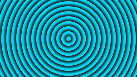 Futuristic Concentric Sawtooth Ripple Target Loop Cyan and Obsidian Stock Footage 346647689
